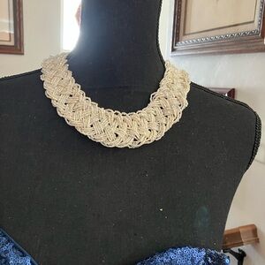 Elegant Woven Silver tone  Necklace